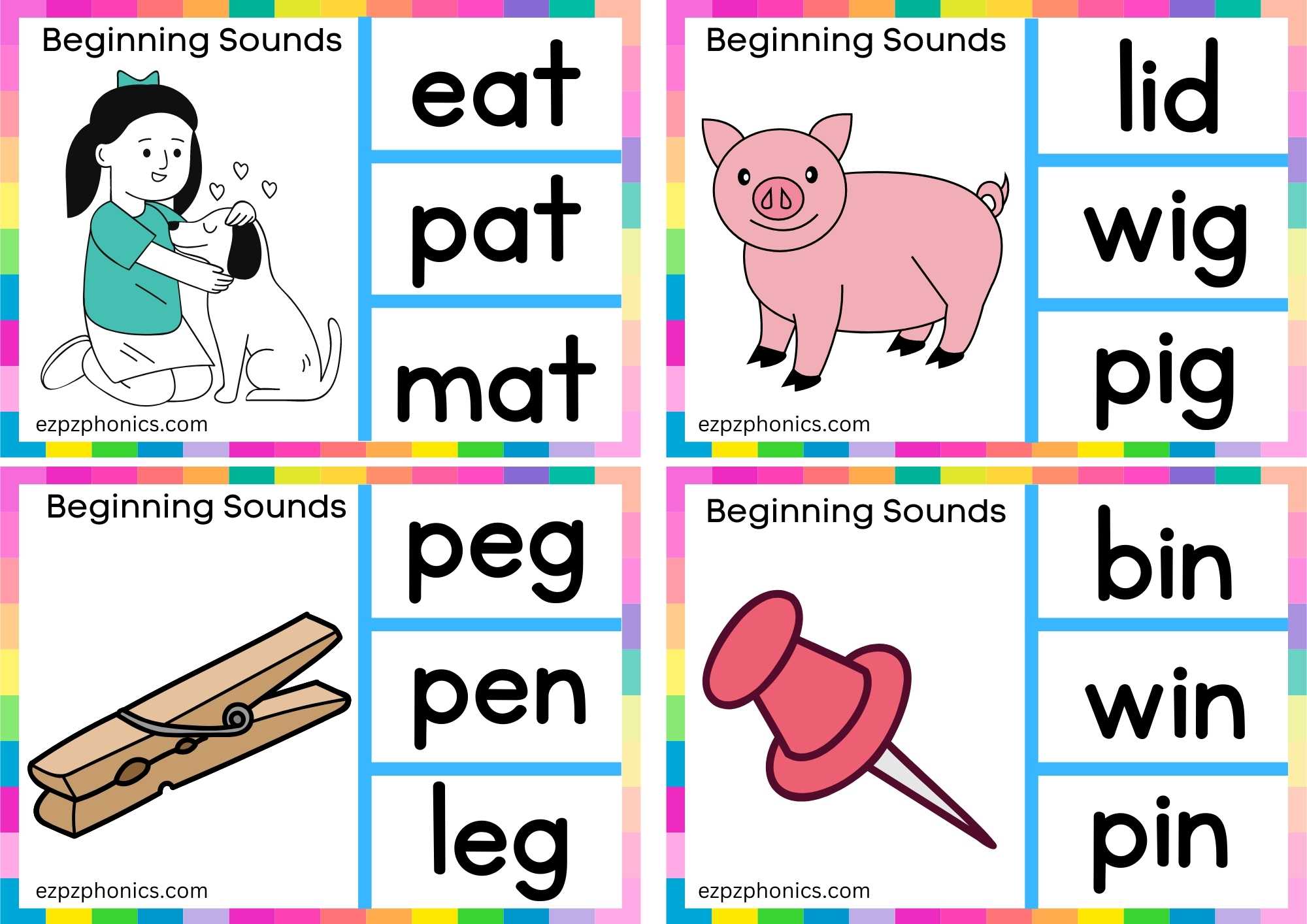 Letter P Look At The Image And Clip The Correct Word Group 2